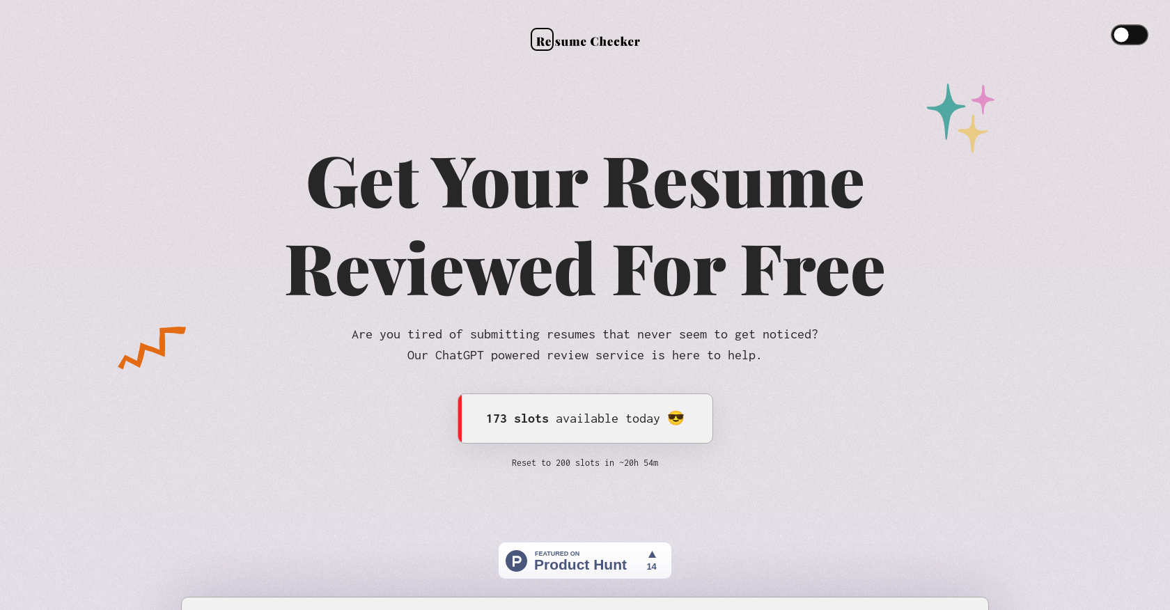 AI Resume Checker website