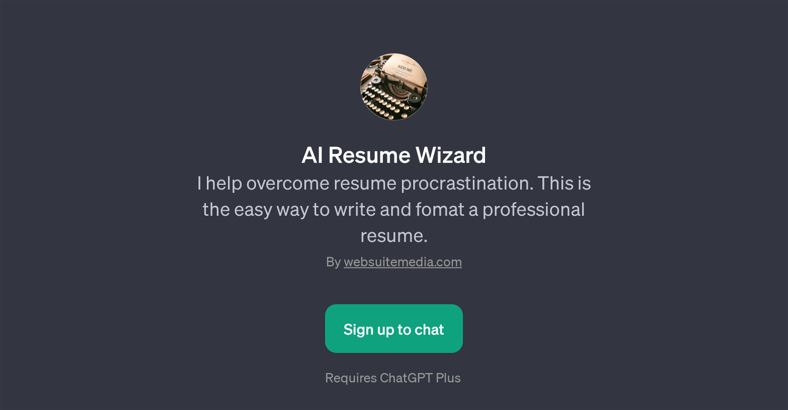 AI Resume Wizard website