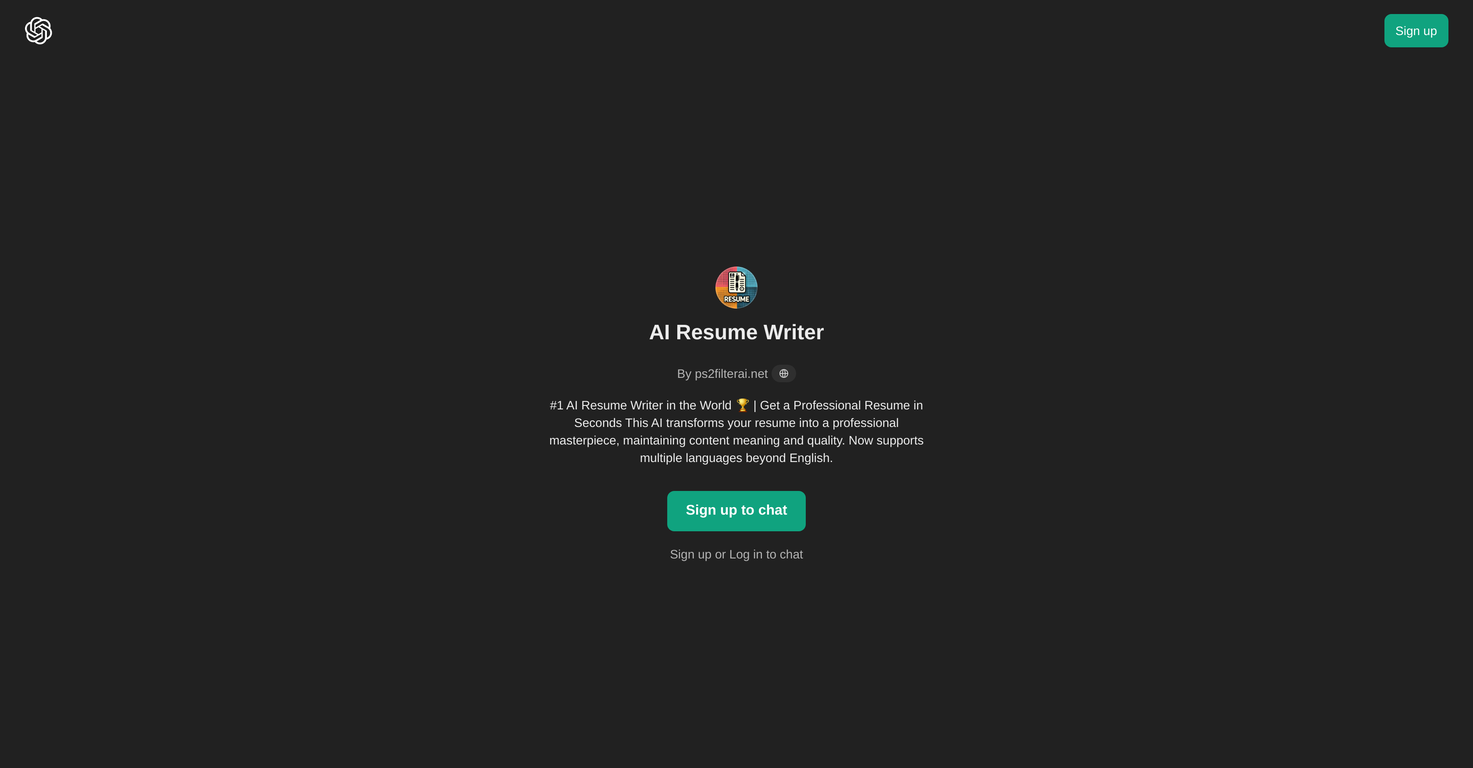 AI Resume Writer website