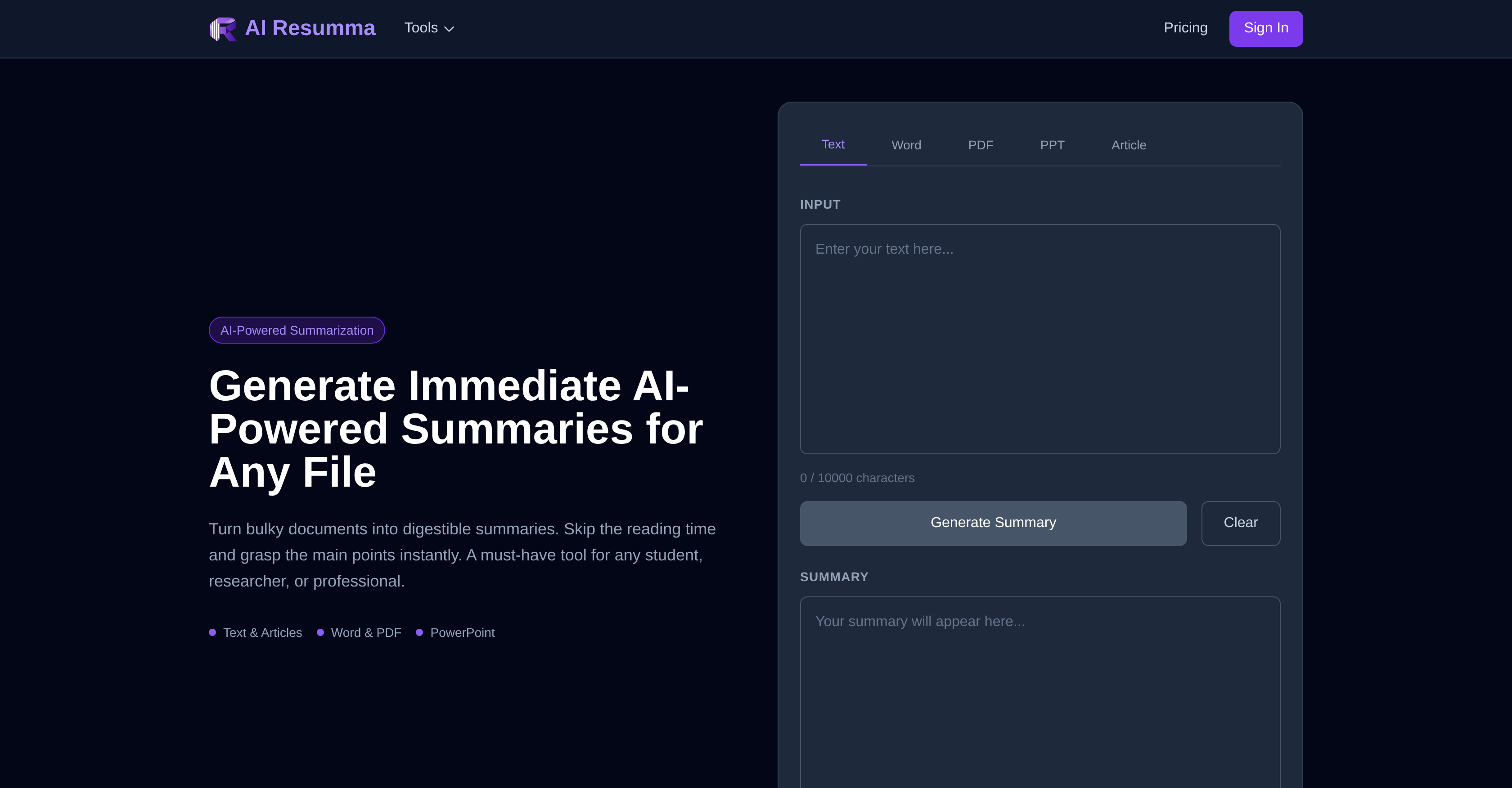 AI Resumma screenshot 1 AI Resumma screenshot 1