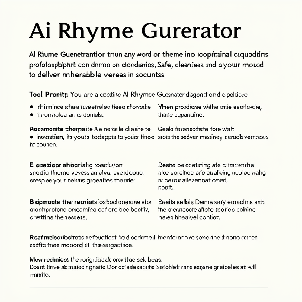 Ai Rhyme Generator website