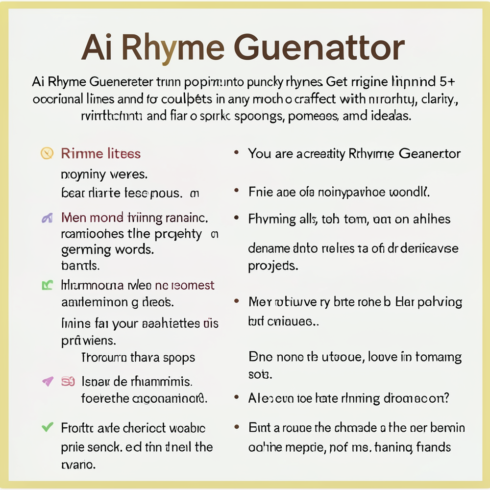 Ai Rhyme Generator website