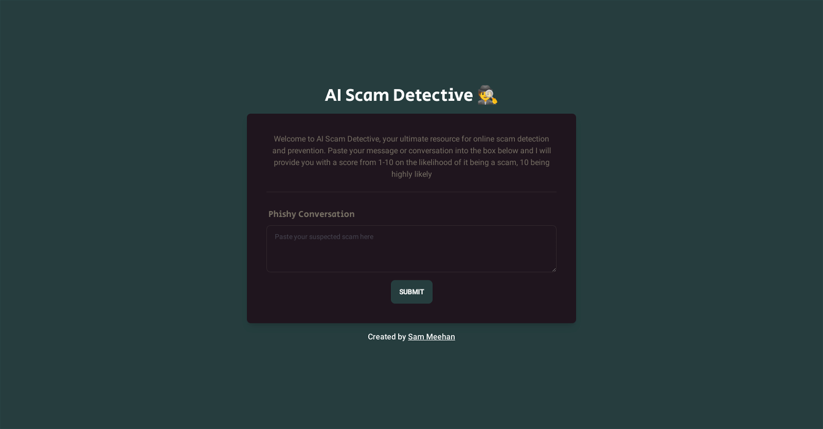 AI Scam Detective website