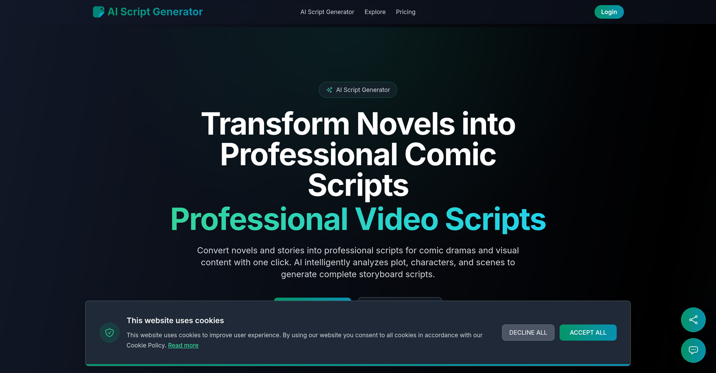 AI Script Generator website