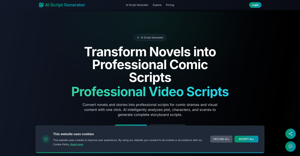 AI Script Generator website