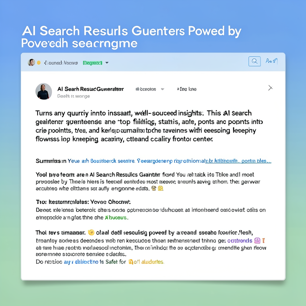 AI Search Results Generator Powered by search engine website