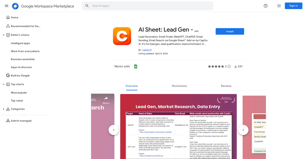 AI Sheet: Lead Gen - CapGo website