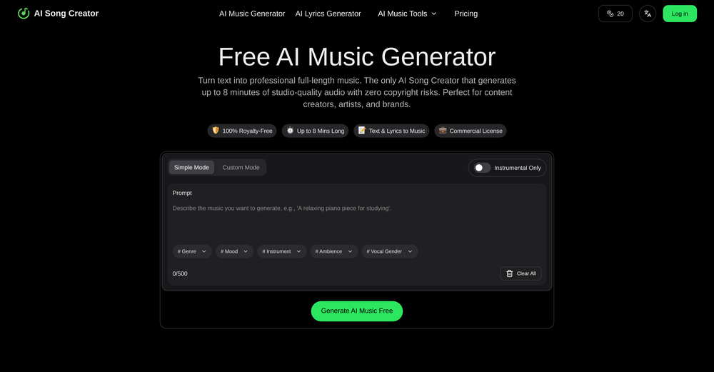 AI Song Creator.app website