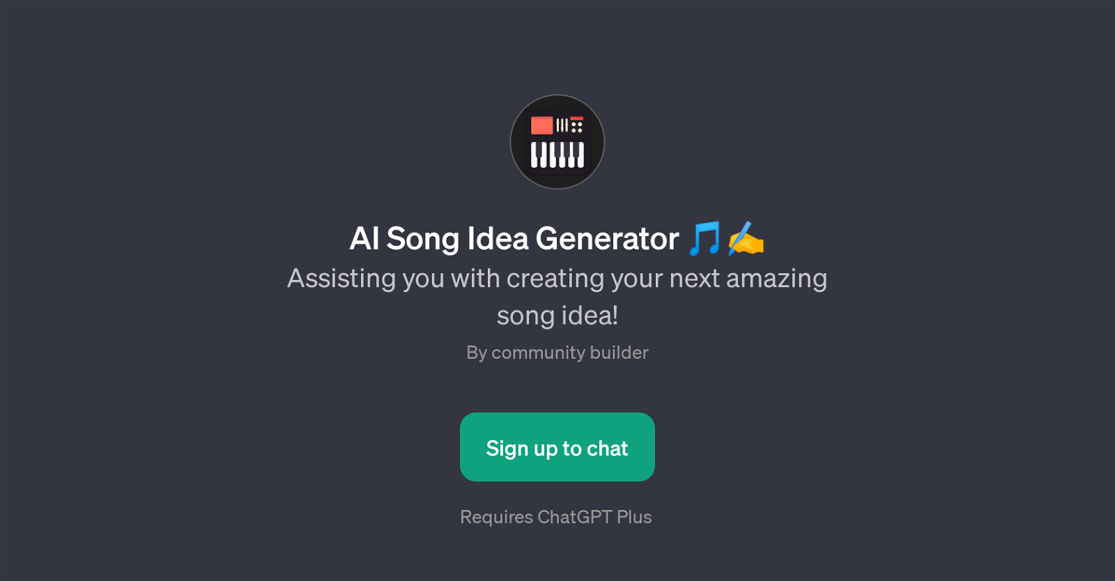 AI Song Idea Generator website