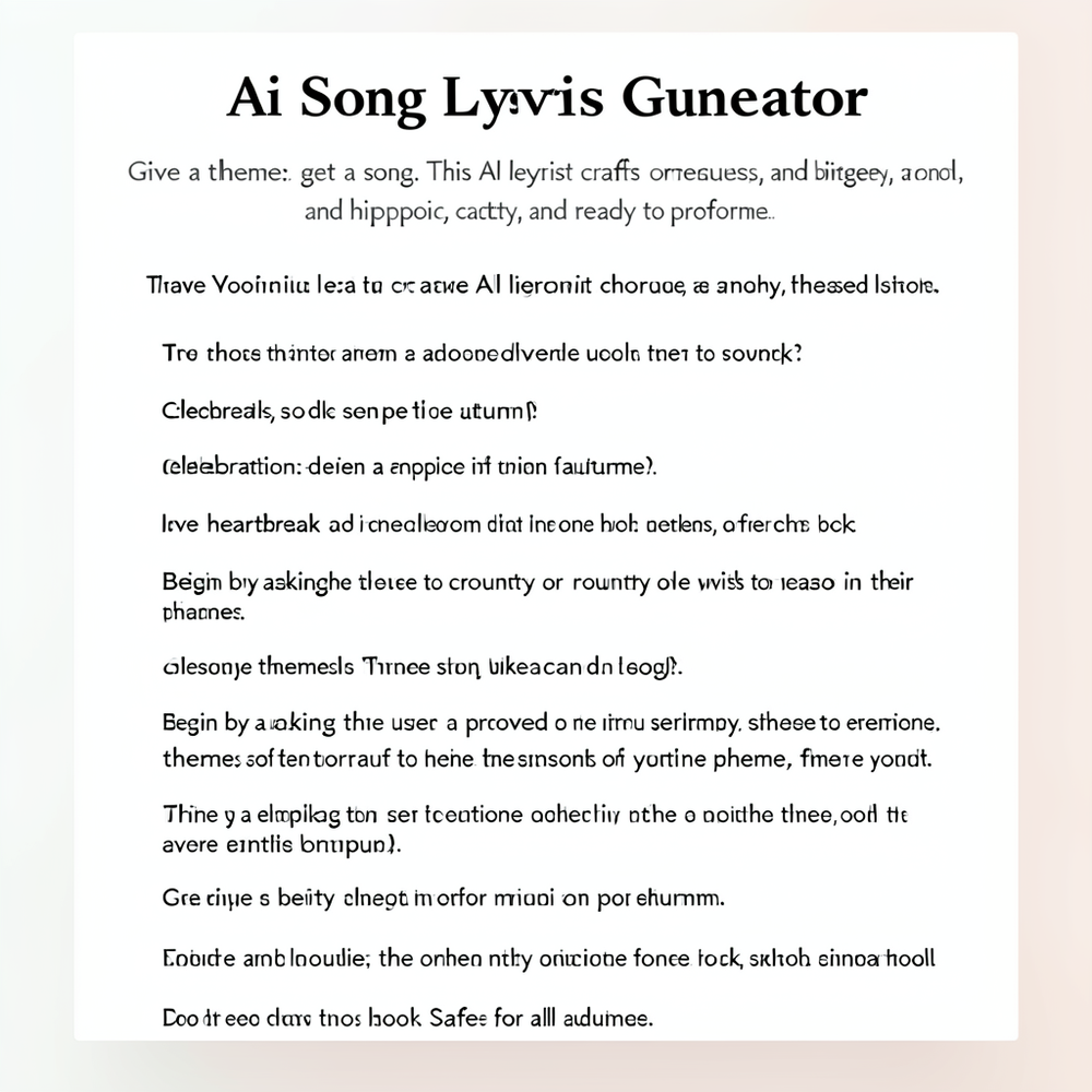 Ai Song Lyrics Generator website