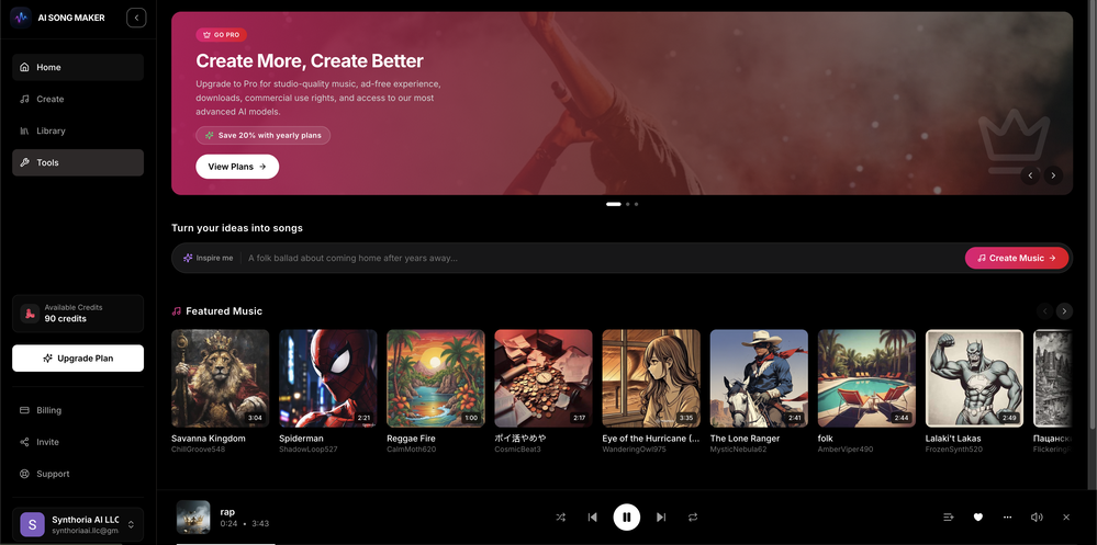 AI Song Maker website