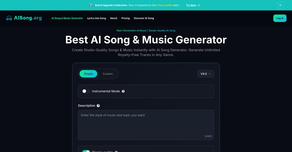 AI Song.org website