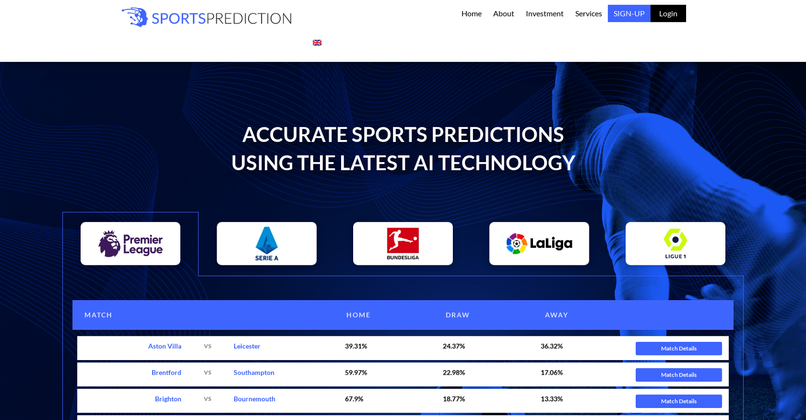 AI Sports Prediction website