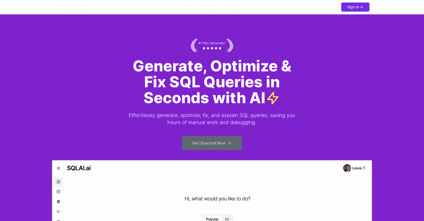 AI SQL BOT website