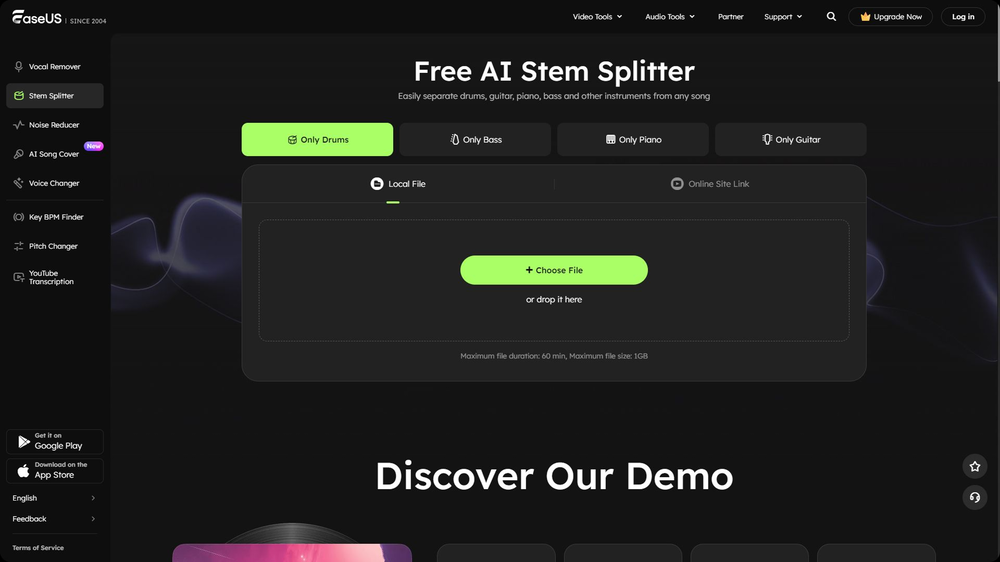 AI Stem Splitter website