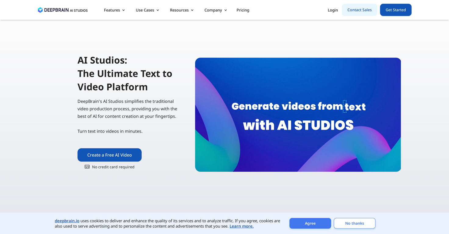 AI Studios website