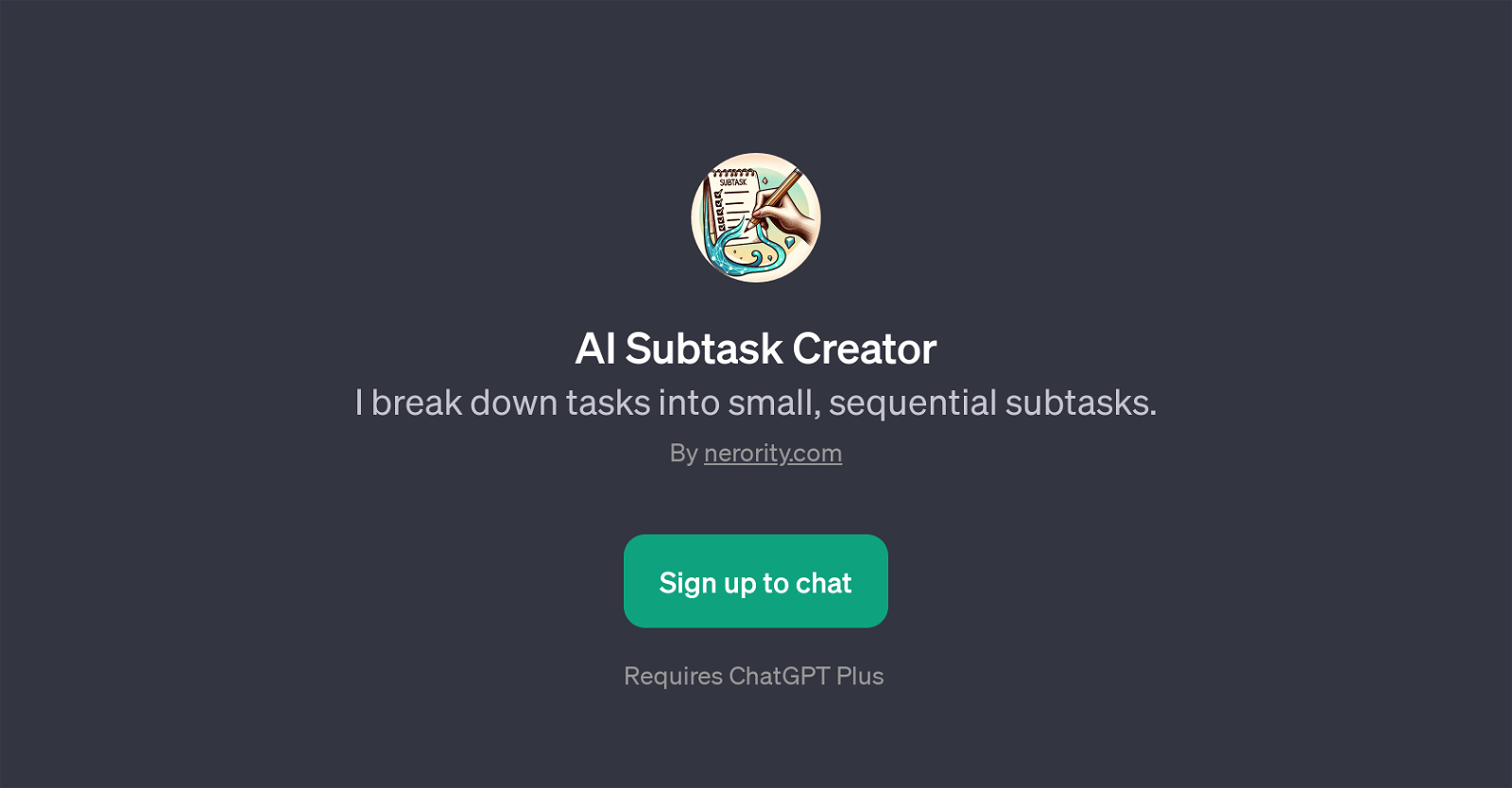 AI Subtask Creator website