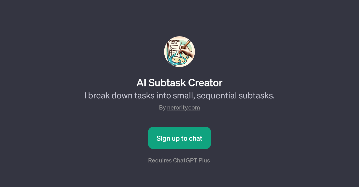 AI Subtask Creator website