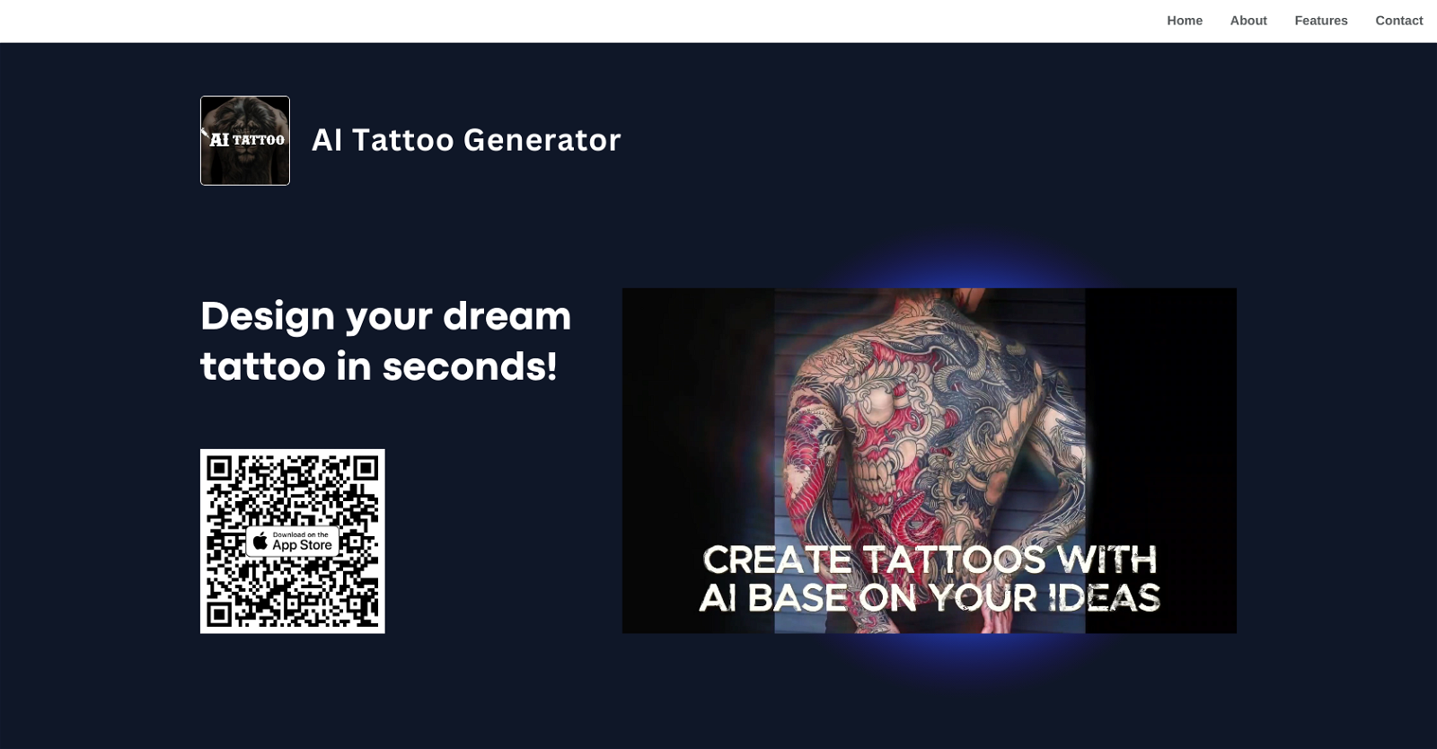 AI Tattoo Generator website