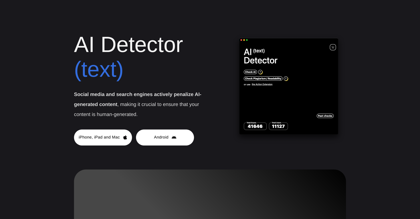 AI Text Detector website