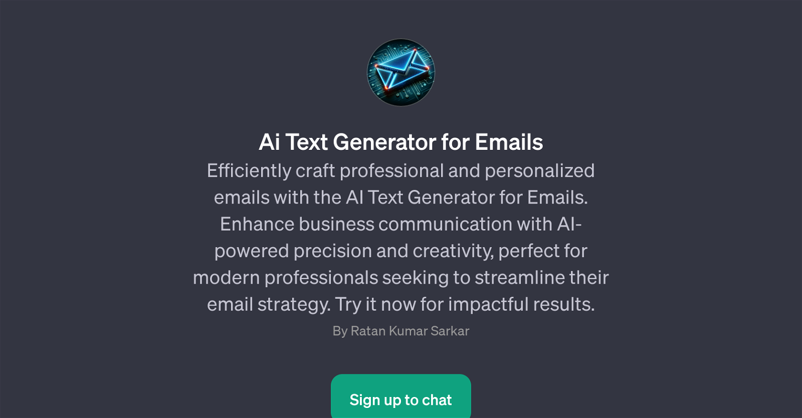 AI Text Generator for Emails website