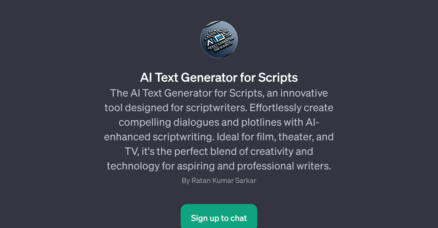 AI Text Generator for Scripts website