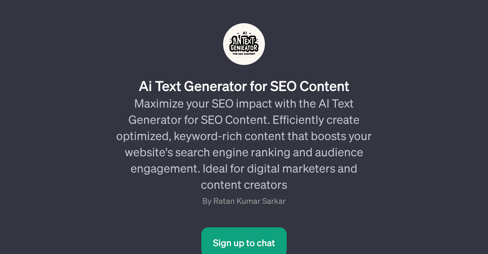 AI Text Generator for SEO Content website