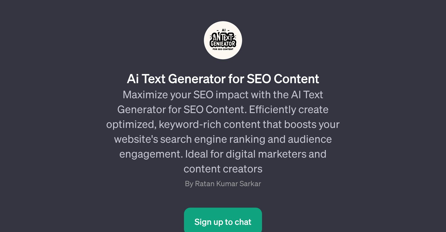 AI Text Generator for SEO Content website
