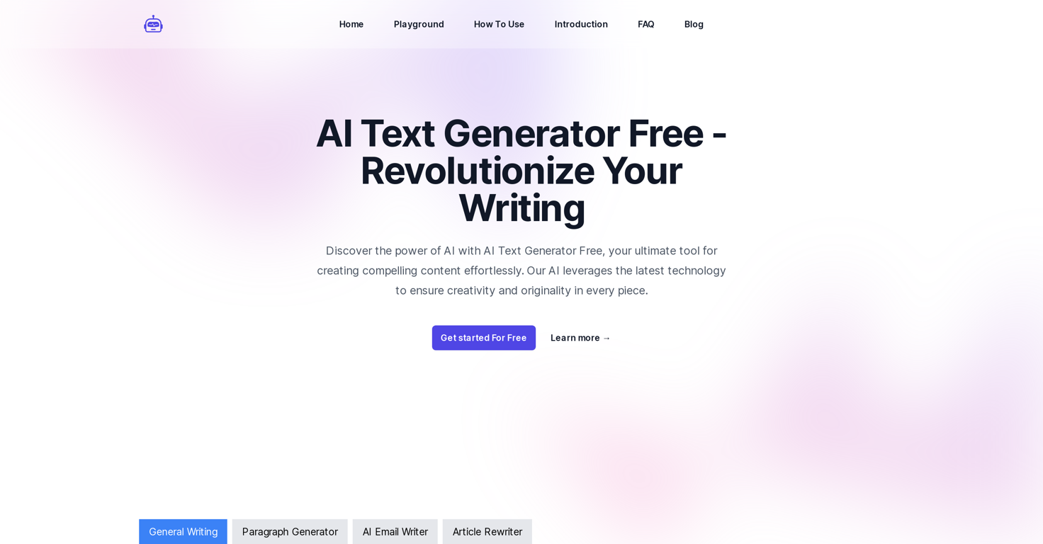 AI Text Generator Free website