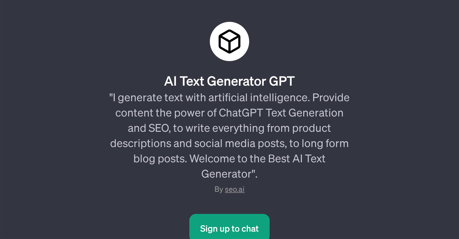 AI Text Generator GPT website