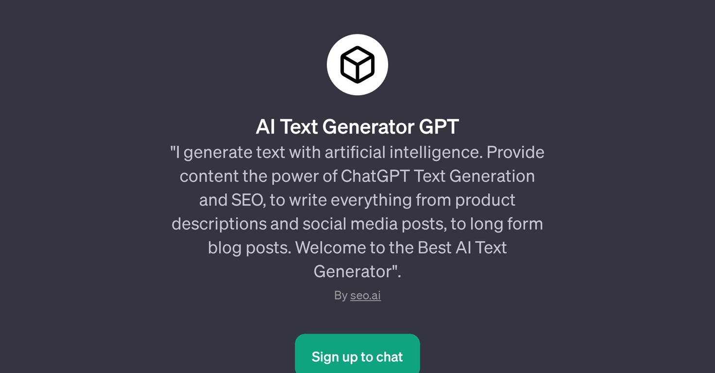 AI Text Generator GPT website