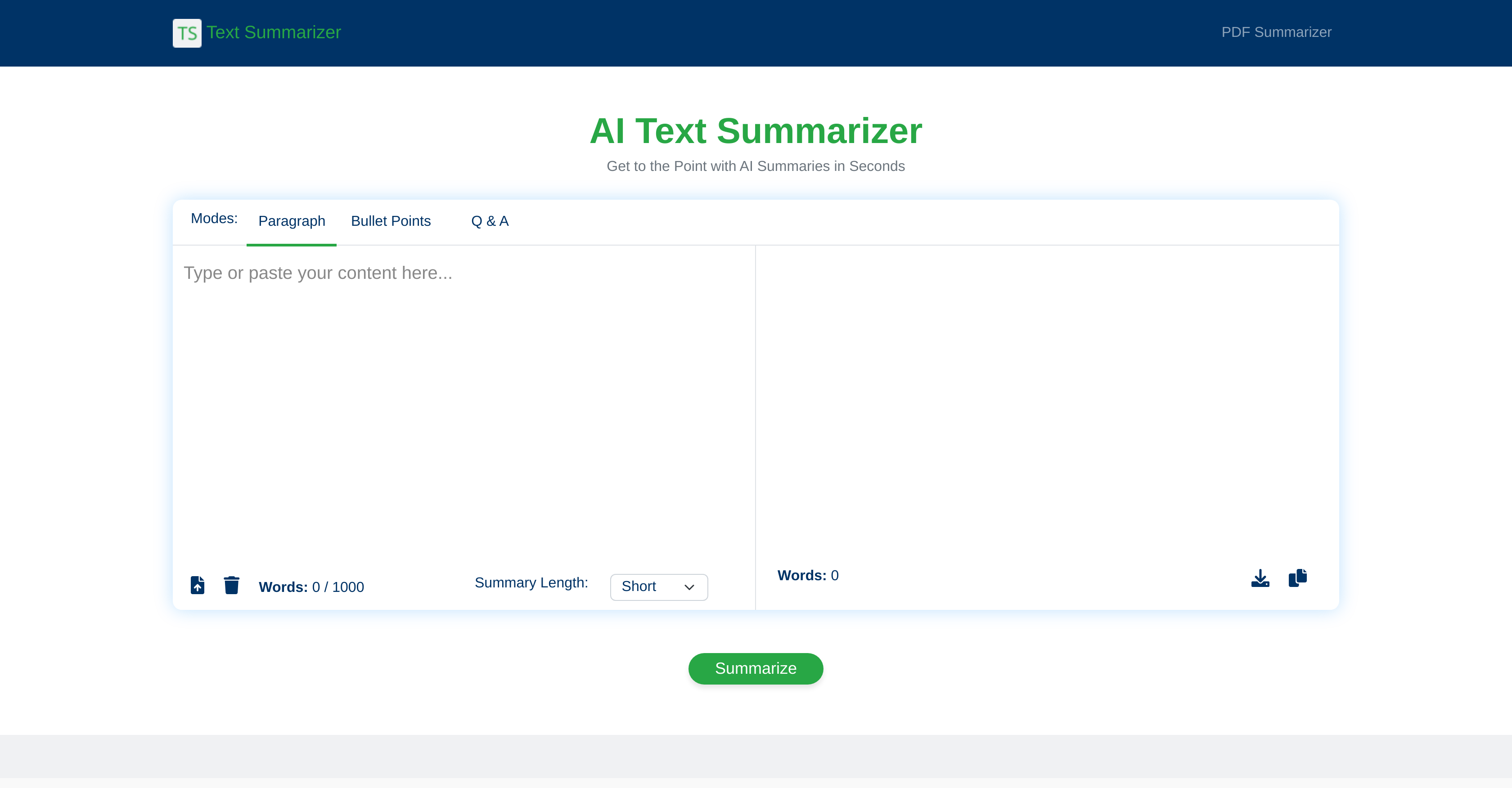 AI Text Summarizer - AI Tool For Text summarization