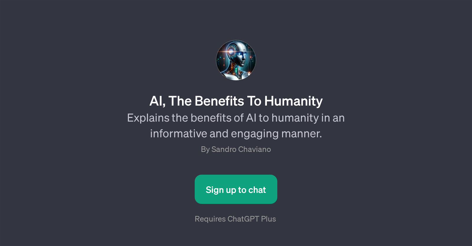 AI, The Benefits To Humanity website