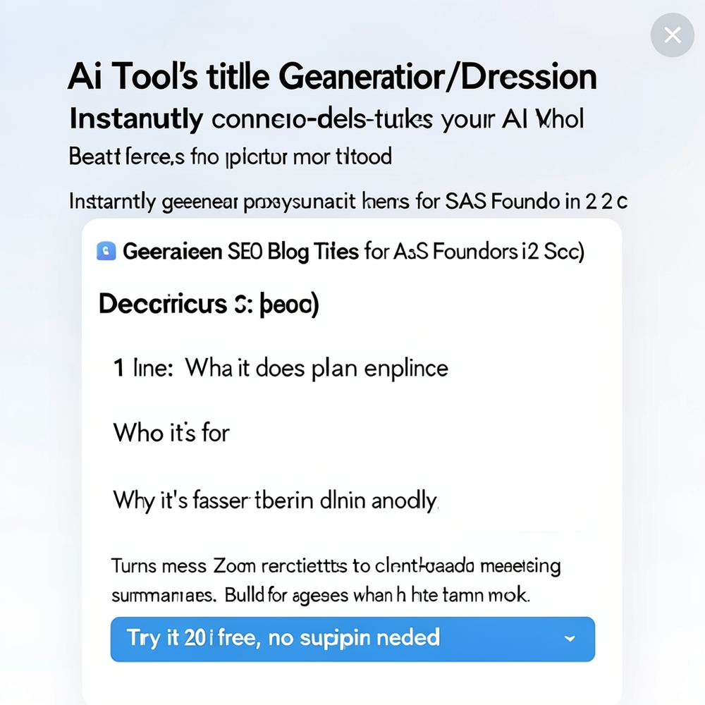 Ai Tool's title generator/Description website