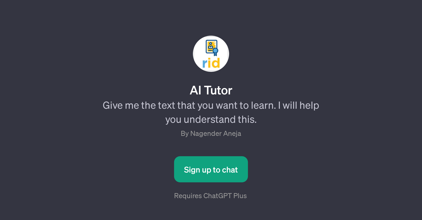 AI Tutor website