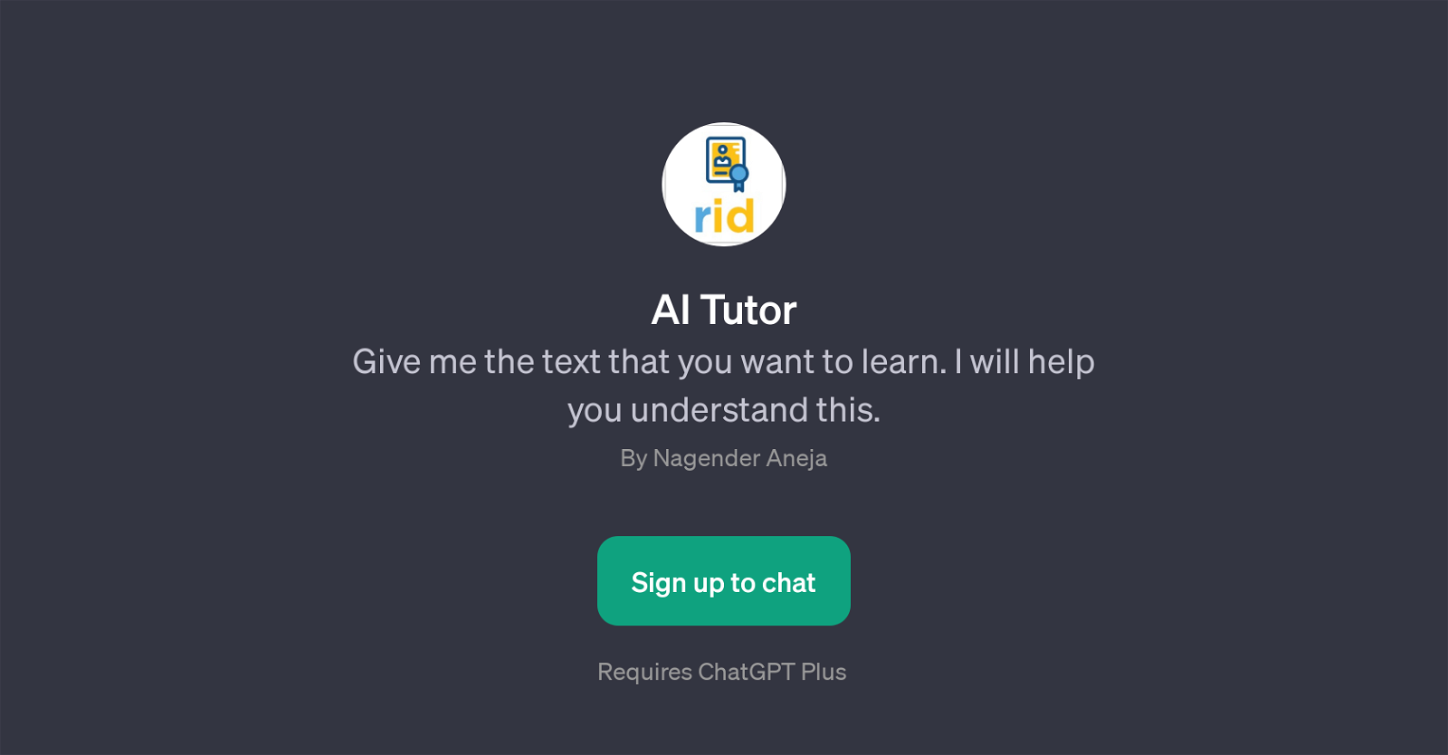 AI Tutor website