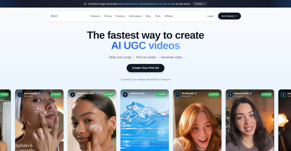 AI UGC Ad Generator - EzUGC website