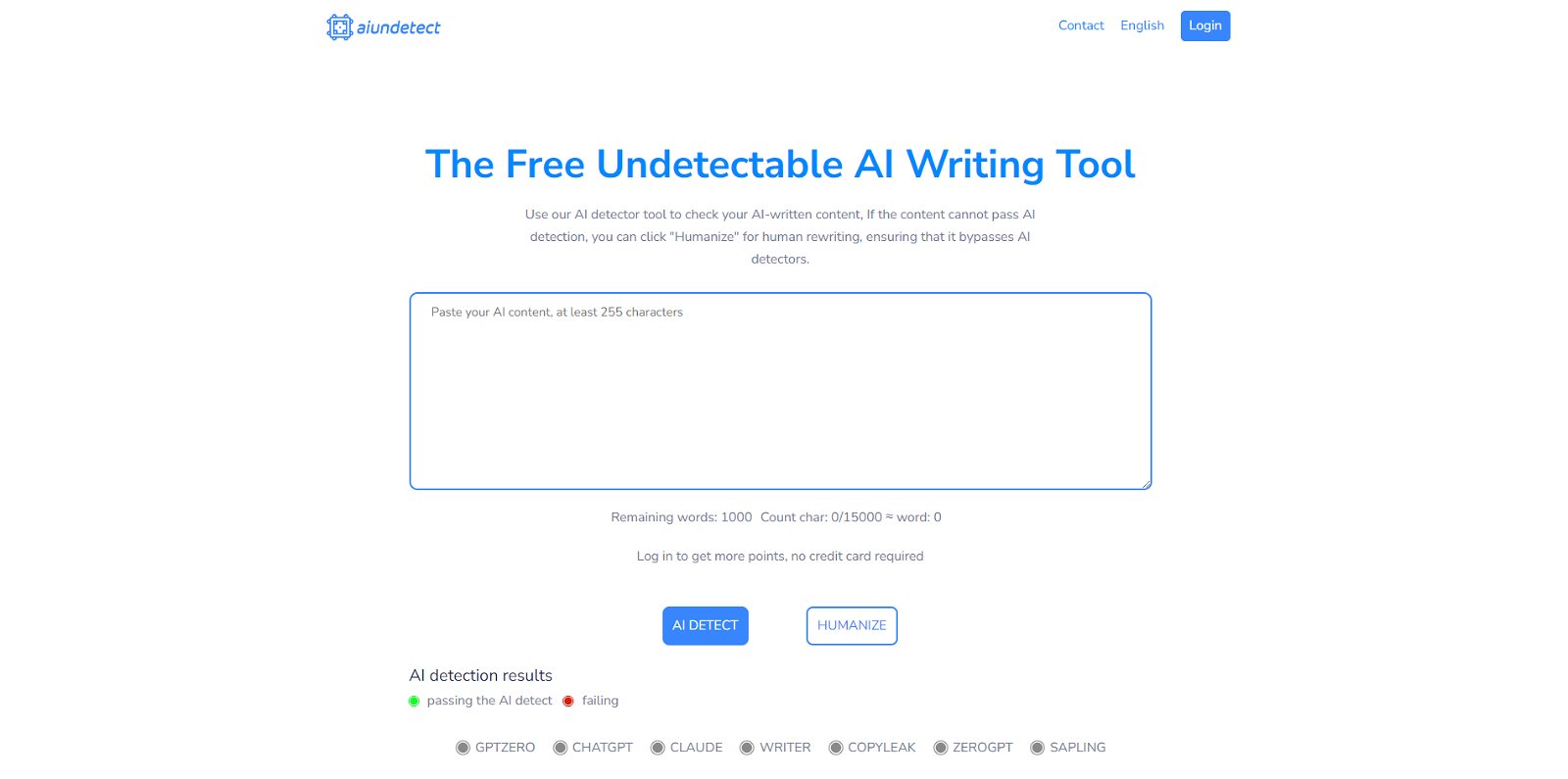 AI Undetect website