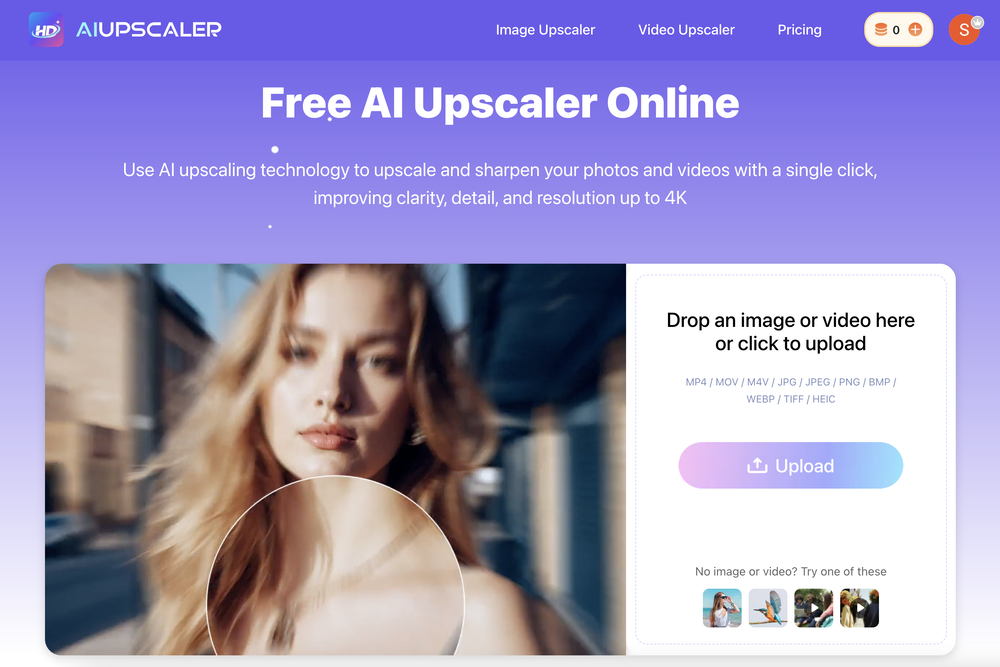 AI Upscaler website