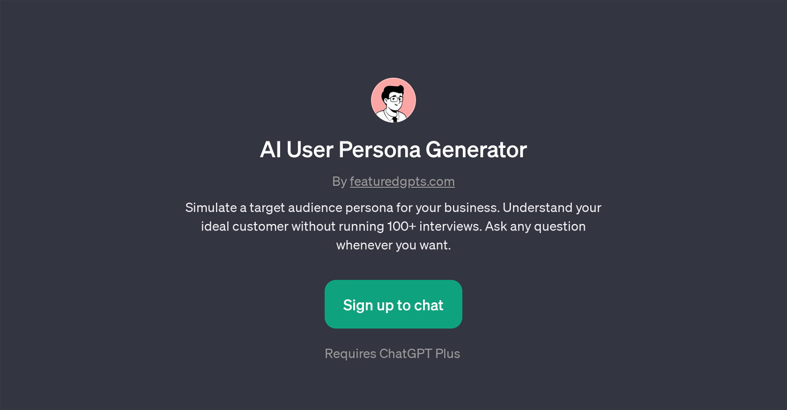 AI User Persona Generator website