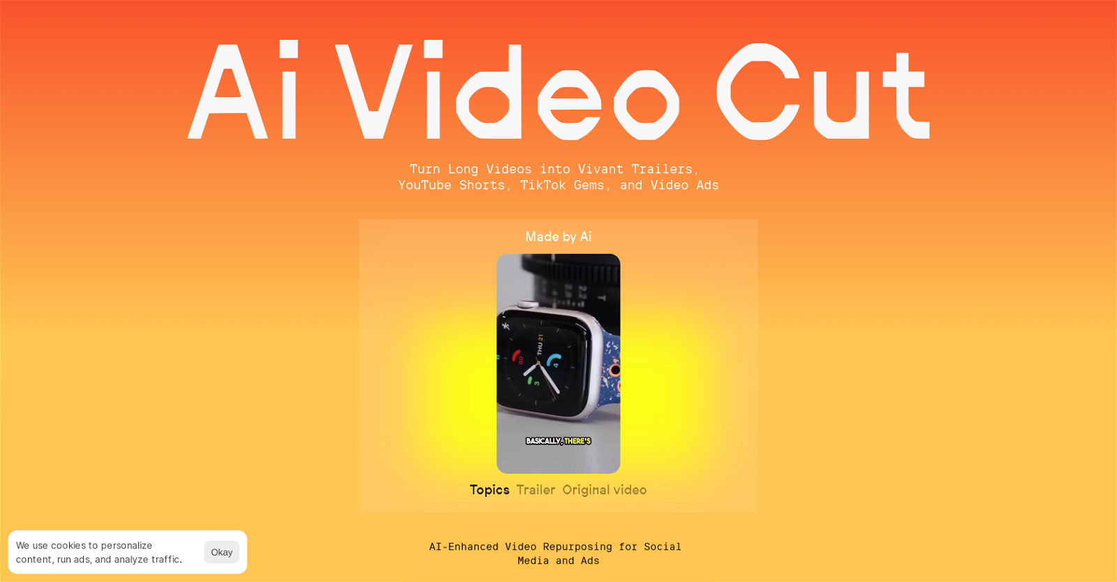 AI Video Cut website