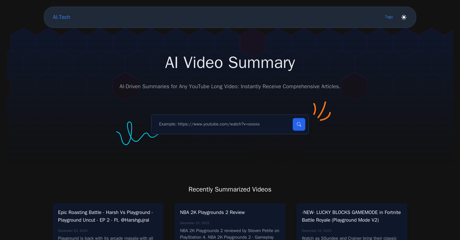 AI Video Summary Top website