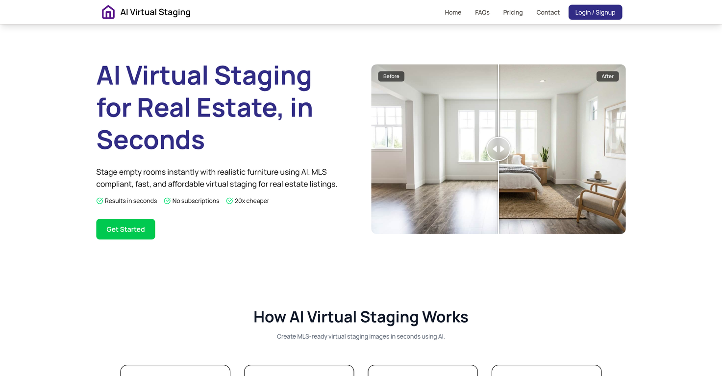 AI Virtual Staging website