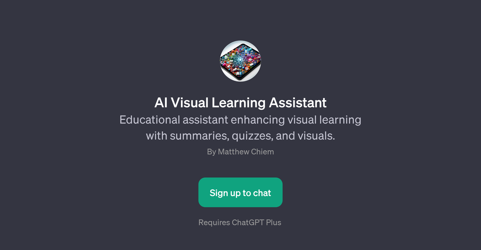 AI Visual Learning Assistant website
