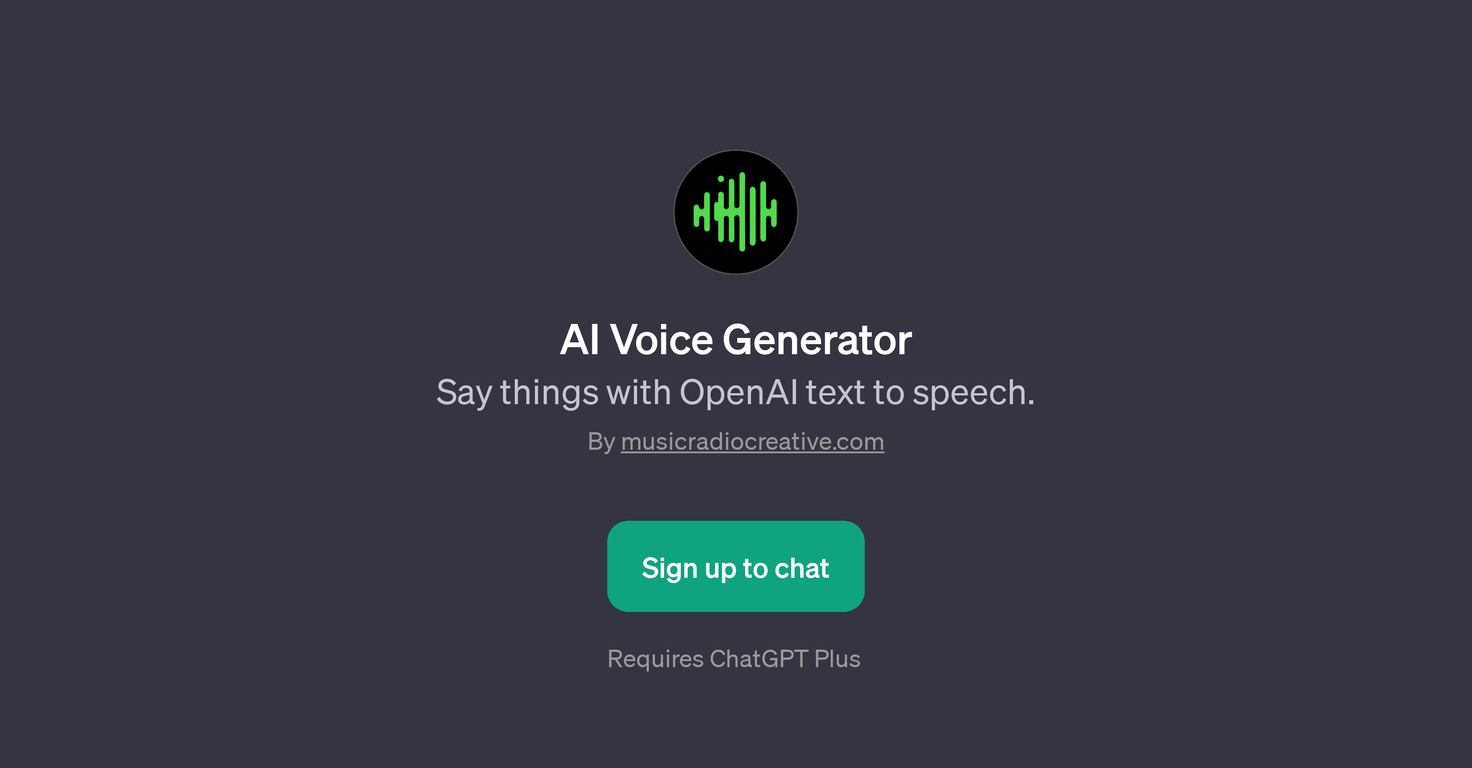 AI Voice Generator website