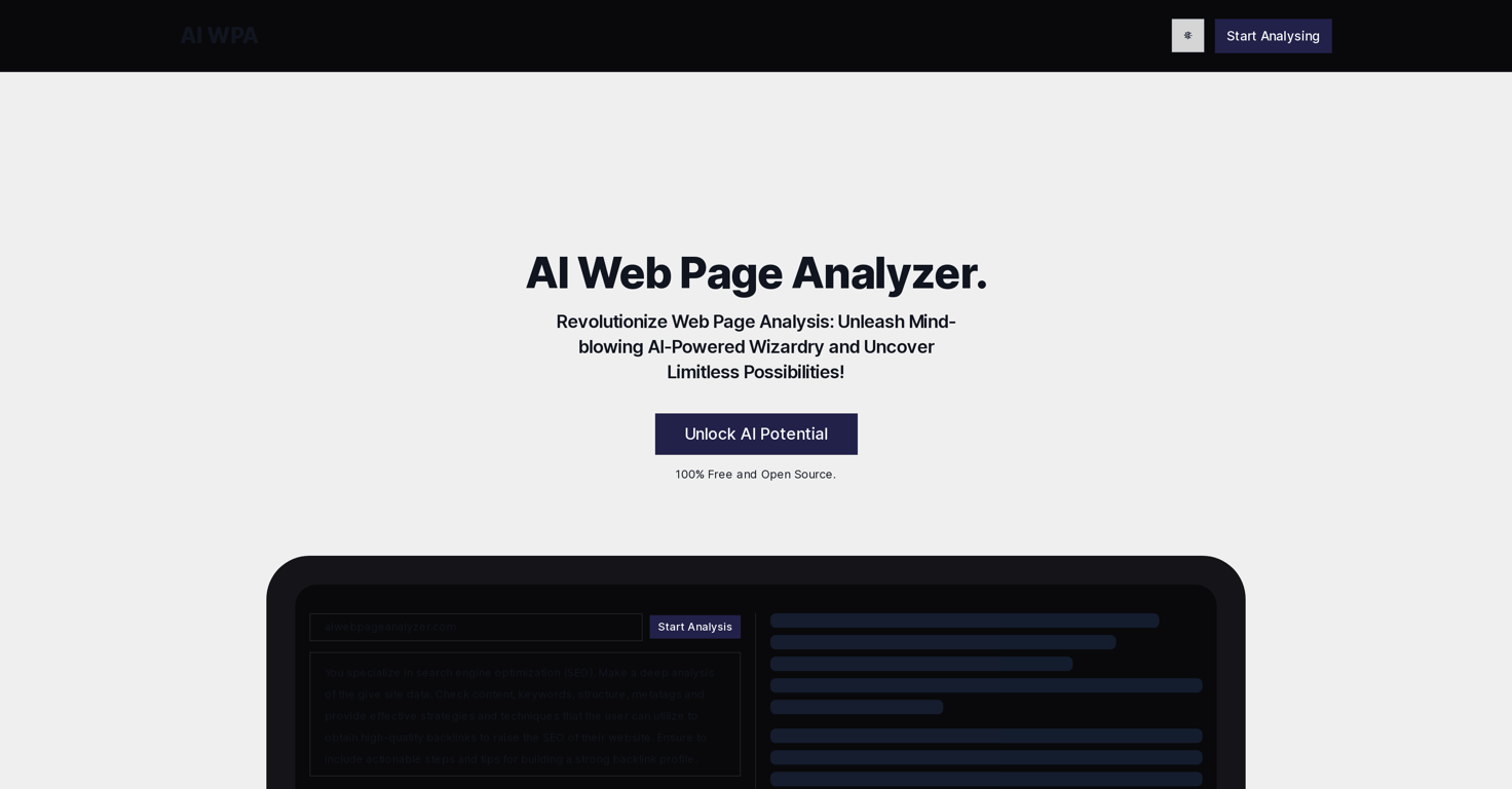 AI Web Page Analyzer website