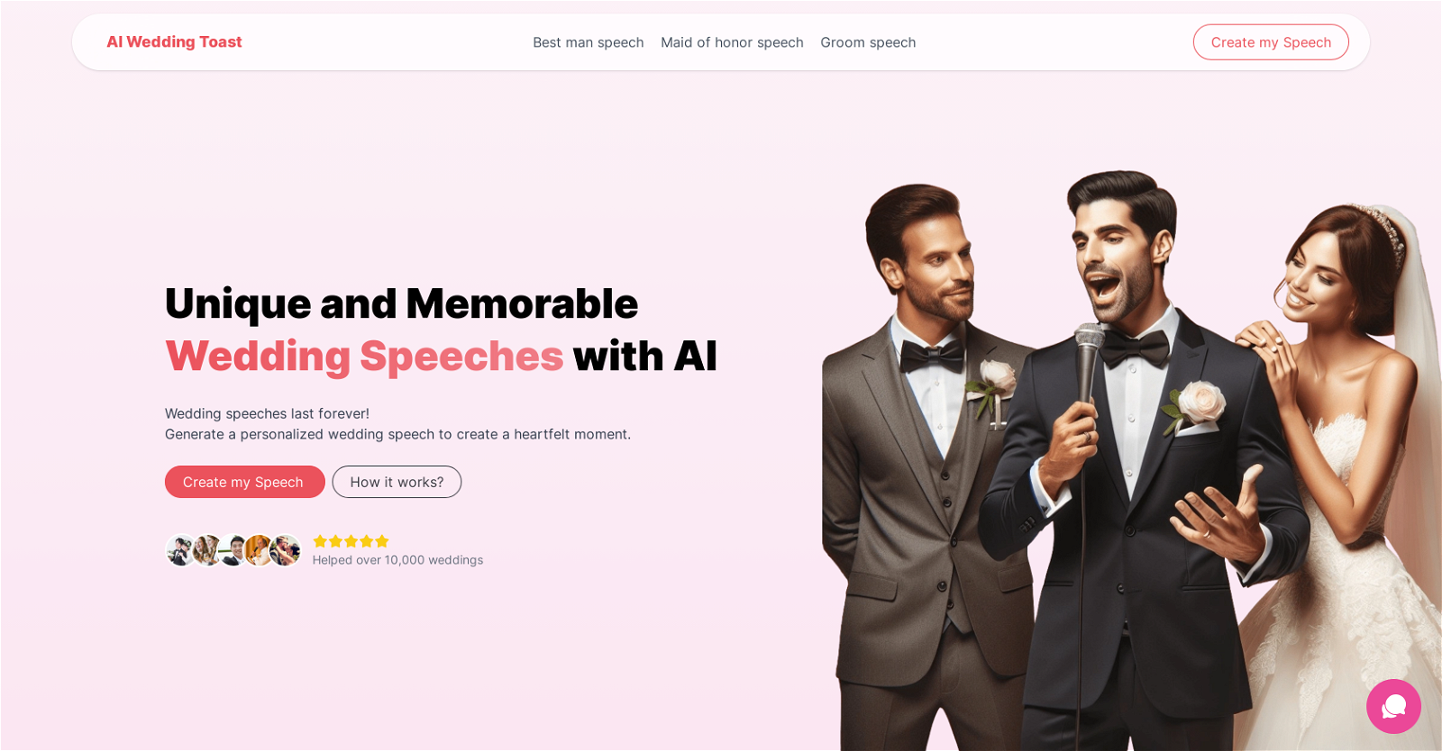 AI Wedding Toast website