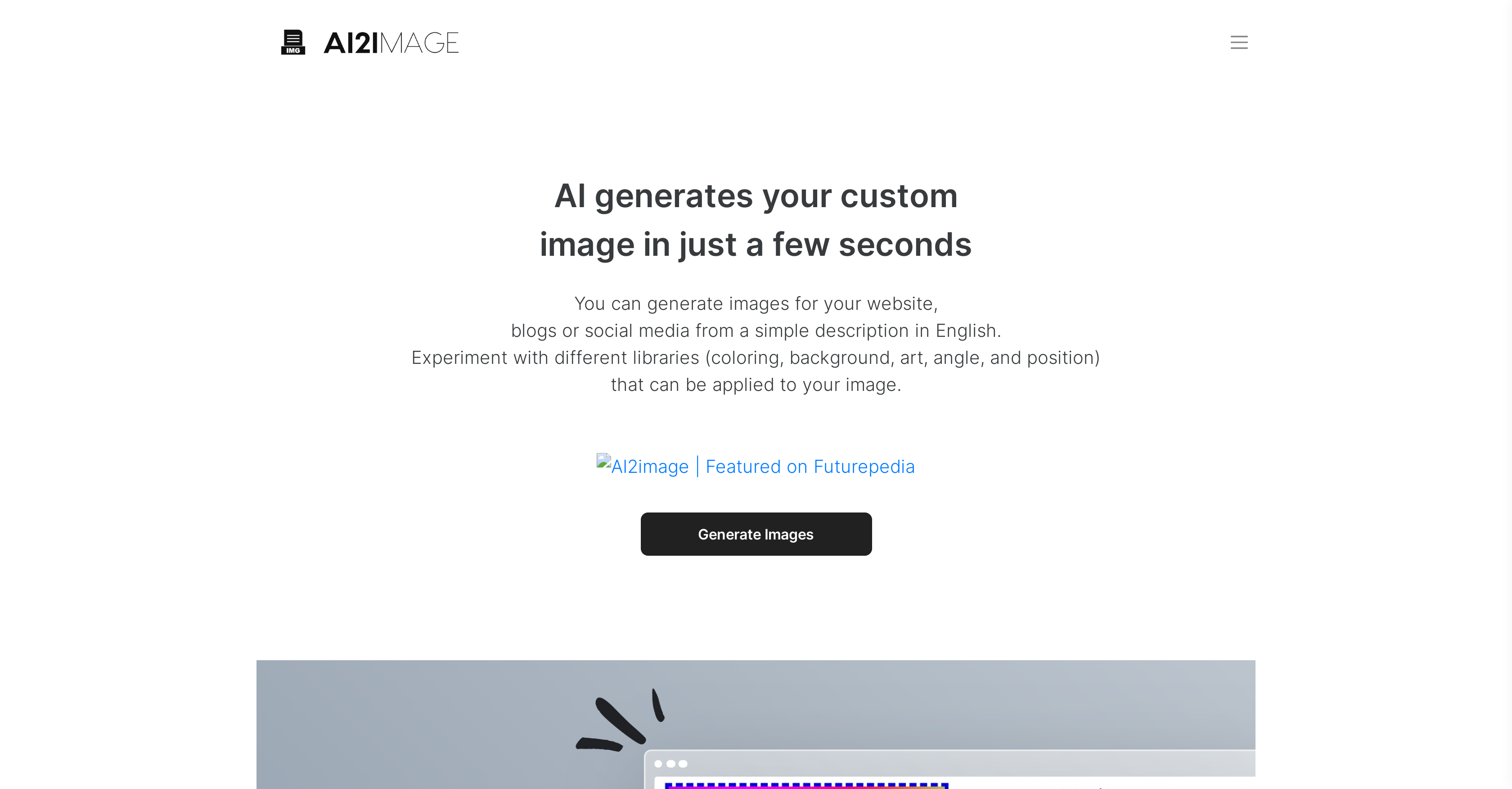 AI2image website