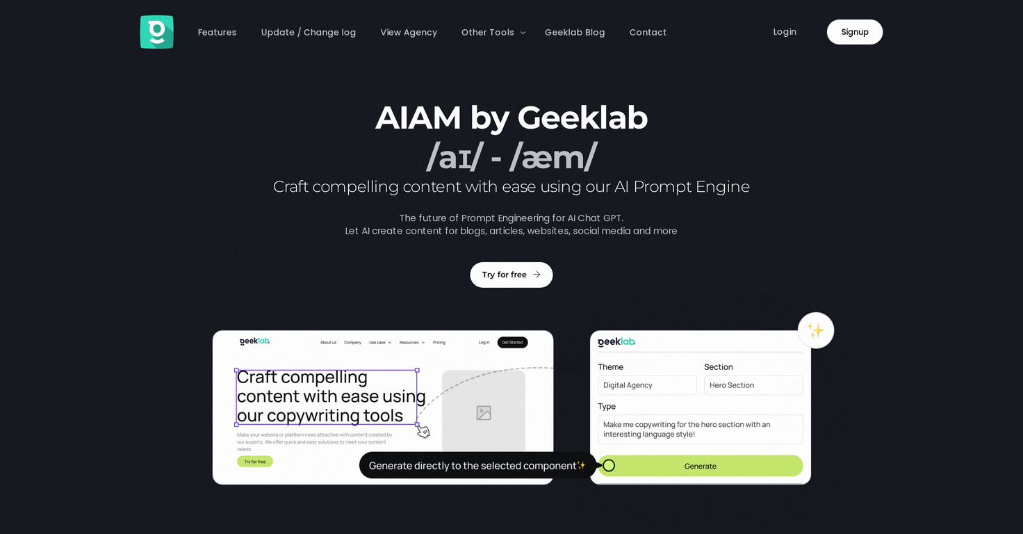 AIAM by Geeklab website