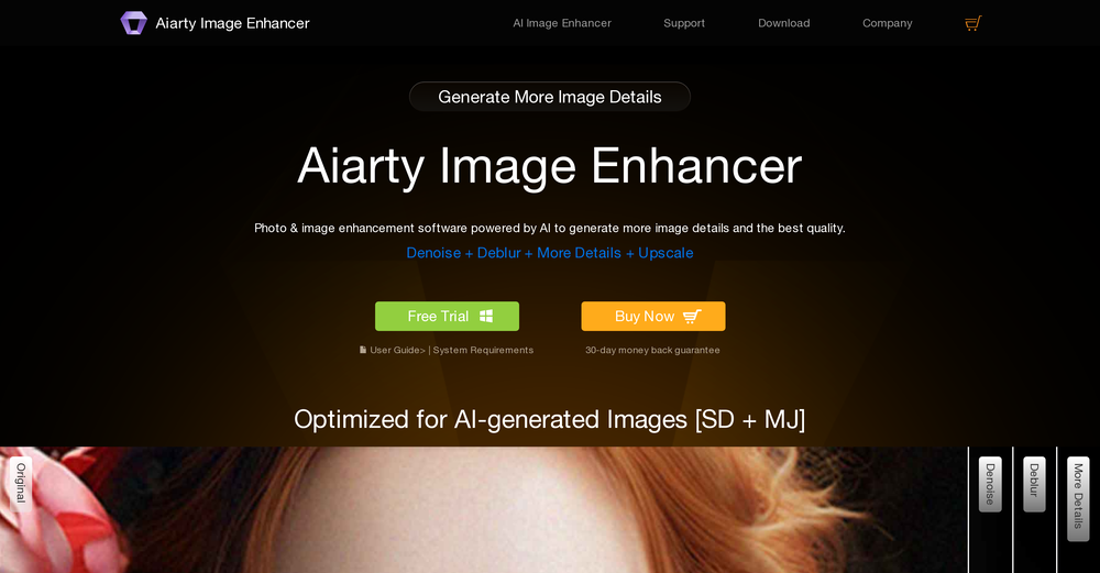 Aiarty Image Enhancer website